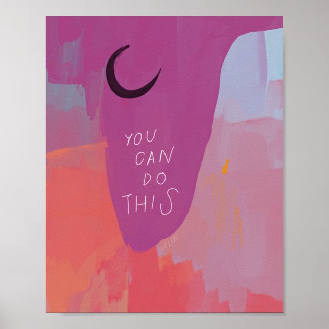You Can Do This - Inspirational Quote Abstract Art Poster (Front)