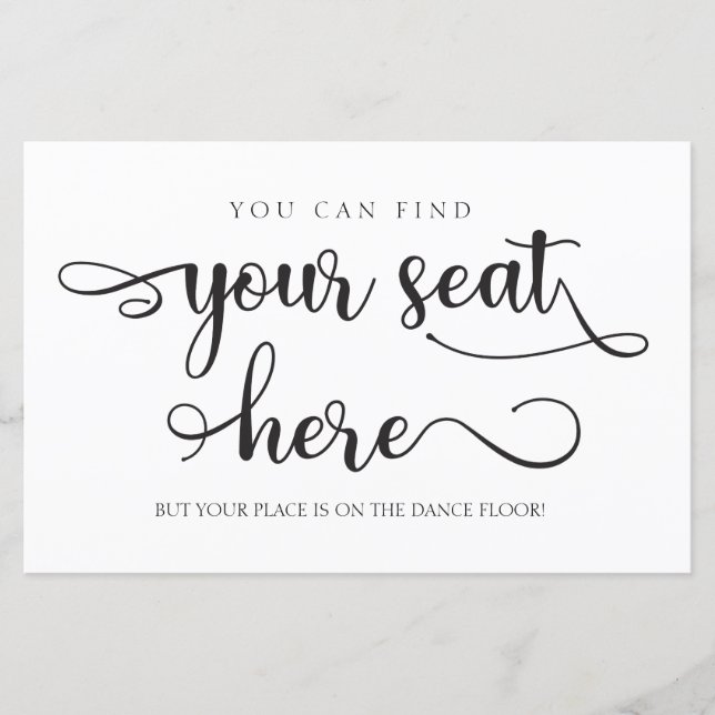 You can find your seat here Black Wedding Sign (Front)