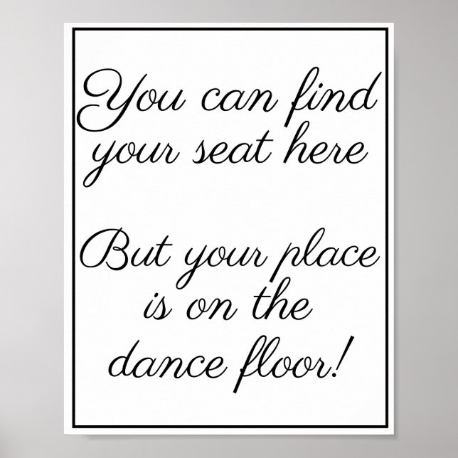 You can find your seat here poster (Front)