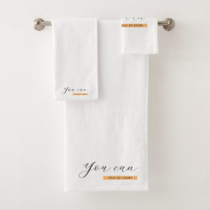 You Can Motivational Quote Inspirational Bath Towel Set