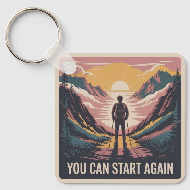 You Can Start Again Key Ring (Front)