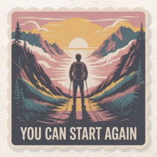 You Can Start Again Paper Coaster