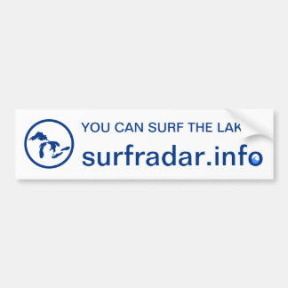 You can surf the Lakes! Bumper. Great Lakes navy Bumper Sticker