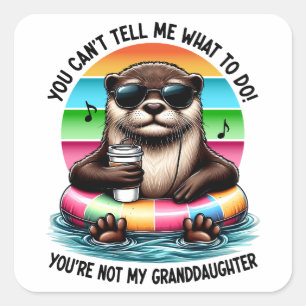 You Can’t Tell Me What To Do Funny Otter Square Sticker