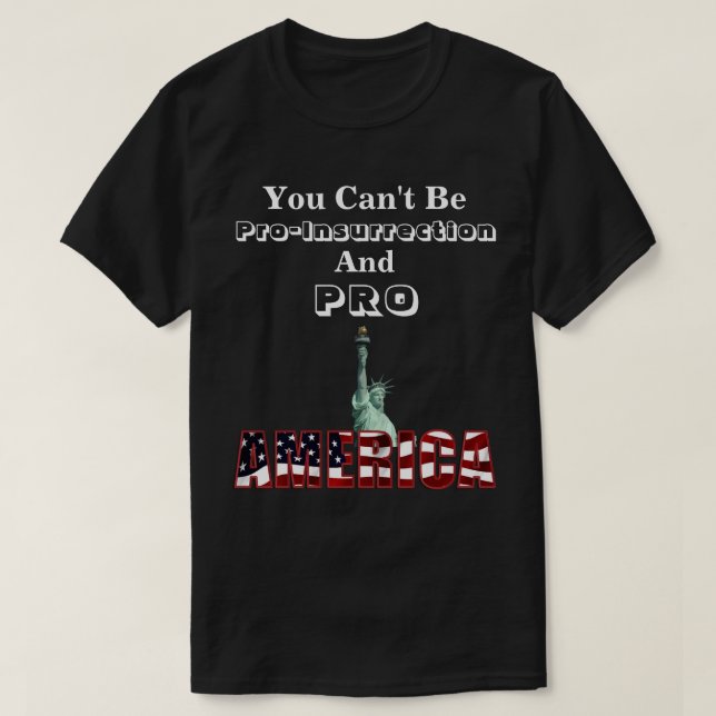 You Can't Be Pro-Insurrection & PRO-AMERICA T-Shir T-Shirt (Design Front)