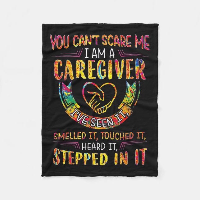 You Can't E Me I Am A Caregiver  Fleece Blanket (Front)
