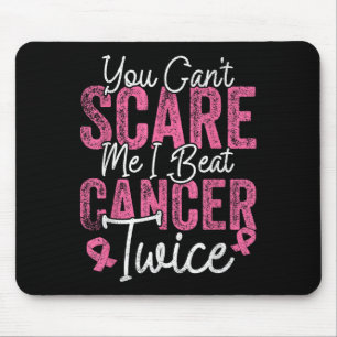 You Can't E Me I Beat Cancer Twice Retro Breast Ca Mouse Pad