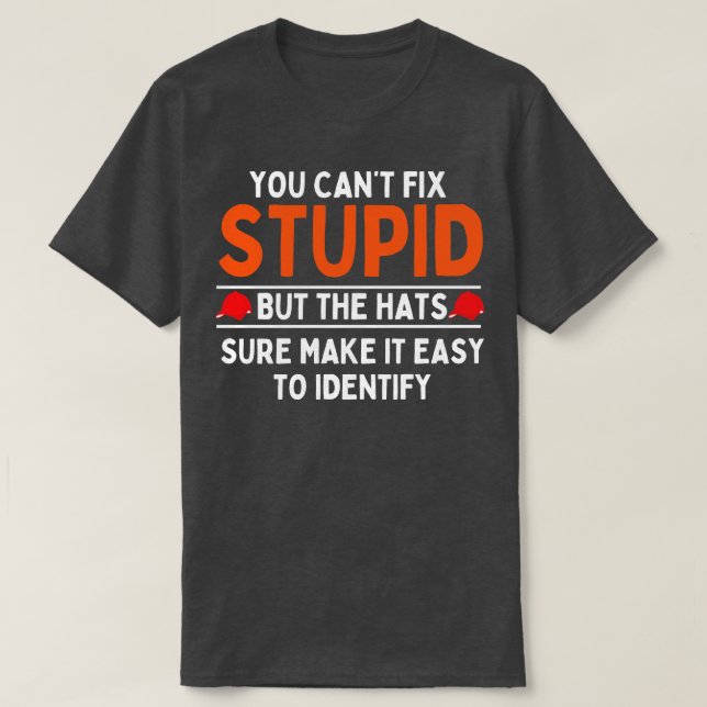 you cant fix stupid but the hats sure make it easy T-Shirt (Design Front)