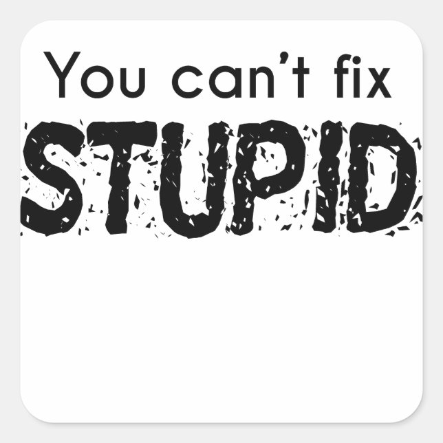 You Can't Fix Stupid Square Sticker (Front)