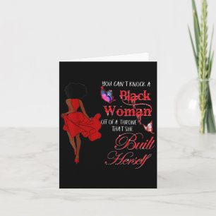 You Can't Knock A Black Woman Out Women Gift Tee M Card