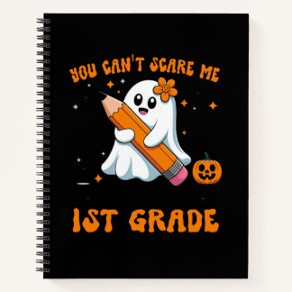 You Can't Scare Me I Teach 1st Grade Retro Teacher Notebook