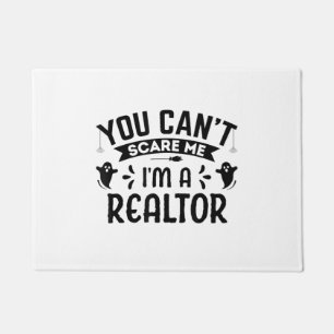 You Cant Scare Me Im a Realtor Funny Halloween Rea Doormat