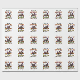 You Cant Scare Me Im Teacher Halloween Books Pumpk Wrapping Paper