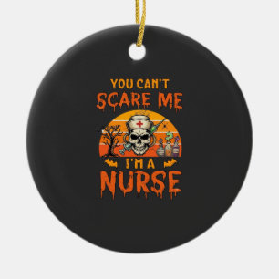 You Cant Scare Me Nurse Skull Syringe Potion Hallo Ceramic Tree Decoration