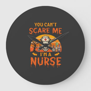 You Cant Scare Me Nurse Skull Syringe Potion Hallo Large Clock