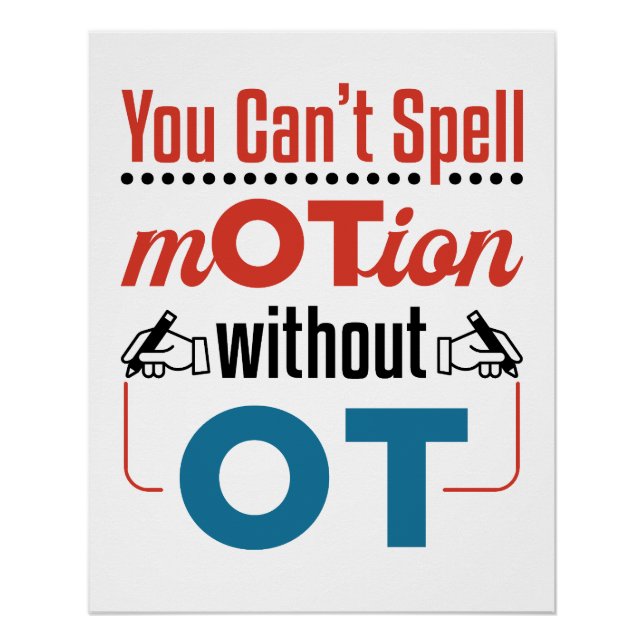You Can't Spell Motion OT Occupational Therapy Poster (Front)