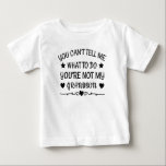 You Can't Tell Me What To Do Youre Not My Grandson Baby T-Shirt<br><div class="desc">You Can't Tell Me What To Do Youre Not My Grandson grandkids,  grandparents day,  grandchildren,  birthday,  dad,  fathers day,  for grandpa,  funny grandpa,  grandchild,  granddaughter,  grandson,  family day,  cute sayings</div>