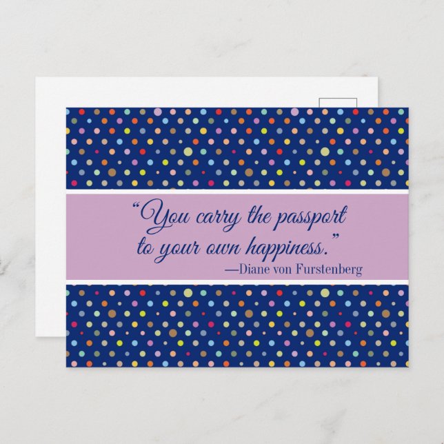 You Carry The Passport To Your Own Happiness Postcard (Front/Back)