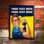 You Cat Do It Rosie Cat Lady Feminist Poster<br><div class="desc">You Cat Do It Rosie Cat Lady Feminist Poster - This sensational poster has a design based on the uber cool “We Can Do It!” American propaganda poster. Associated with Rosie the Riveter who was instrumental in the movement of women into the paid industrial workforce during World War II. This...</div>