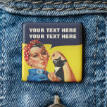 You Cat Do It Rosie The Riveter Feminist 15 Cm Square Badge<br><div class="desc">You Cat Do It Rosie The Riveter Feminist Button - This sensational button/badge has a design based on the uber cool “We Can Do It!” American propaganda poster. Associated with Rosie the Riveter who was instrumental in the movement of women into the paid industrial workforce during World War II. This...</div>