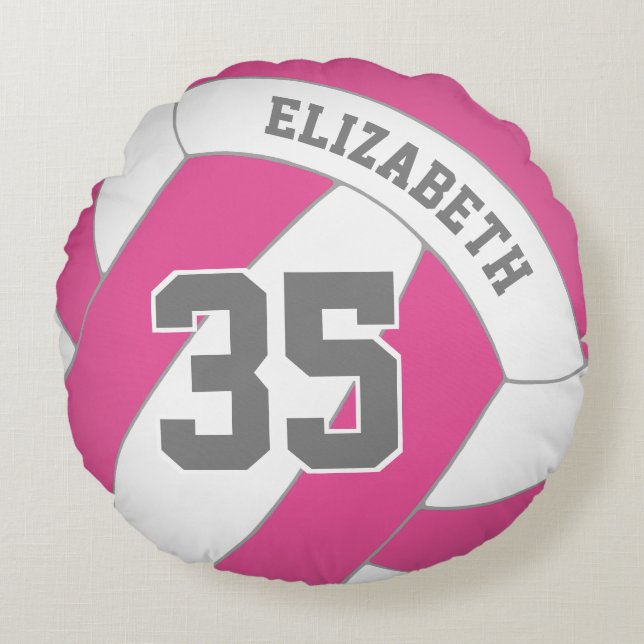 YOU choose ANY colour girls custom volleyball Round Cushion (Front)