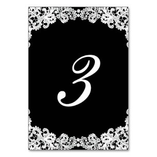 You choose background colour & white elegant lace table number