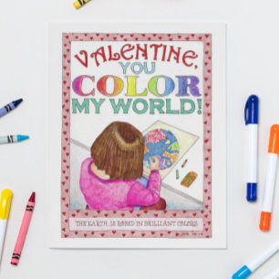 You Colour my World Valentine (customisable) Holiday Card