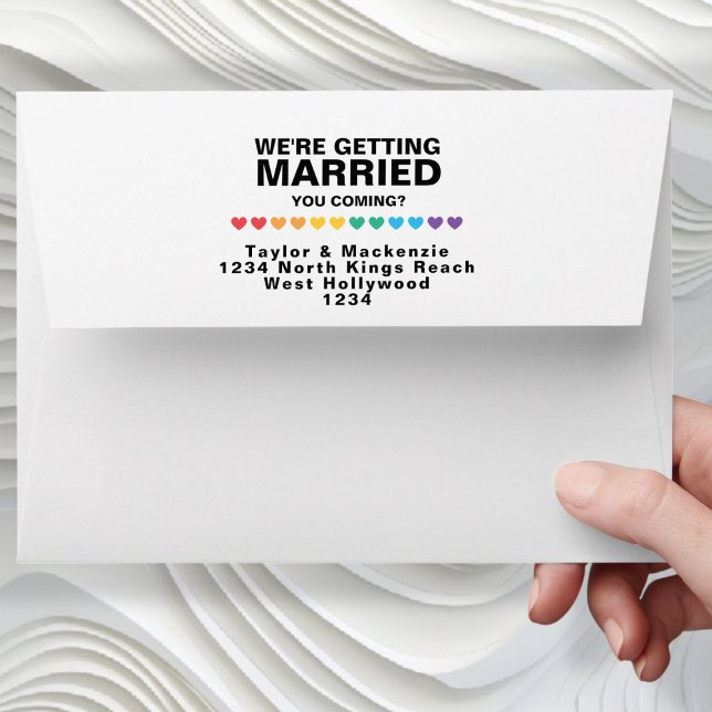 You Coming Rainbow Gay Wedding Envelope (You Coming Rainbow Gay Wedding Envelopes by Ricaso. Part of the Sounds Gay I'm In Heart Collection)