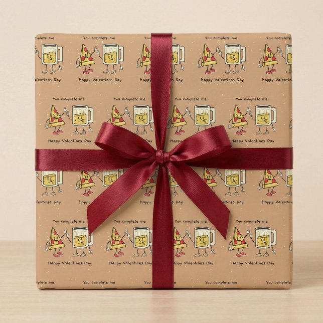 You Complete Me Pizza & Beer Wrapping Paper (You Complete Me Pizza & Beer Wrapping Paper)