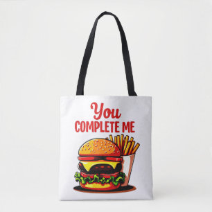 You Complete Me Pizza Graphic  Tote Bag