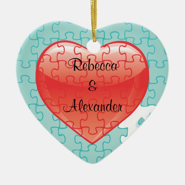 You complete me puzzle Wedding Favours Ornament (Front)