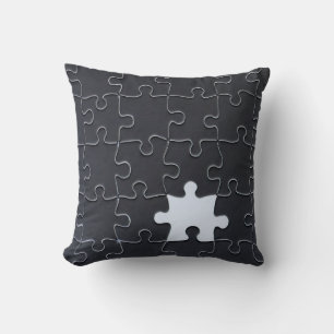 You Complete Me Romantic Black and White Jigsaw Cushion