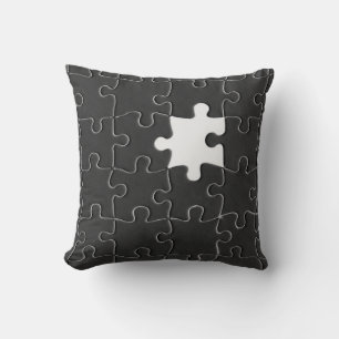You Complete Me Romantic Black and White Jigsaw Cushion