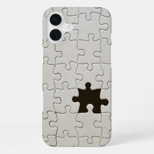 You Complete Me Romantic Black and White Jigsaw iPhone 16 Plus Case
