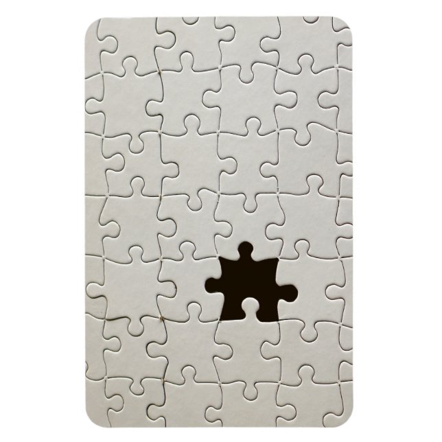 You Complete Me Romantic Black and White Jigsaw Magnet (Vertical)