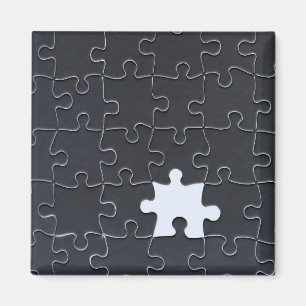You Complete Me Romantic Black and White Jigsaw Magnet