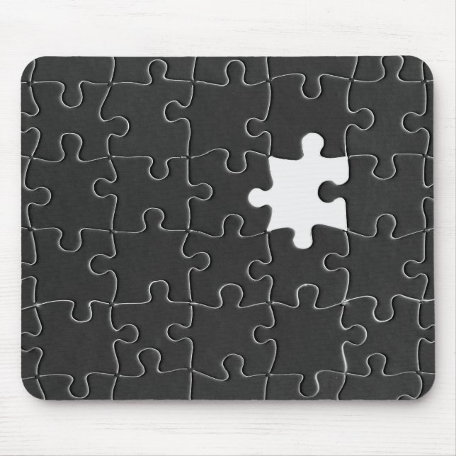You Complete Me Romantic Black and White Jigsaw Mo Mouse Pad (Front)