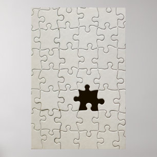 You Complete Me Romantic Black and White Jigsaw Poster