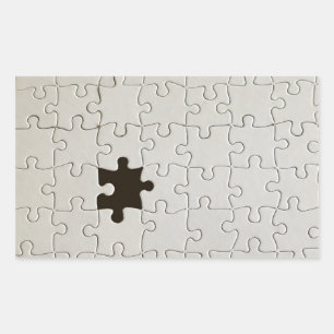 You Complete Me Romantic Black and White Jigsaw Rectangular Sticker