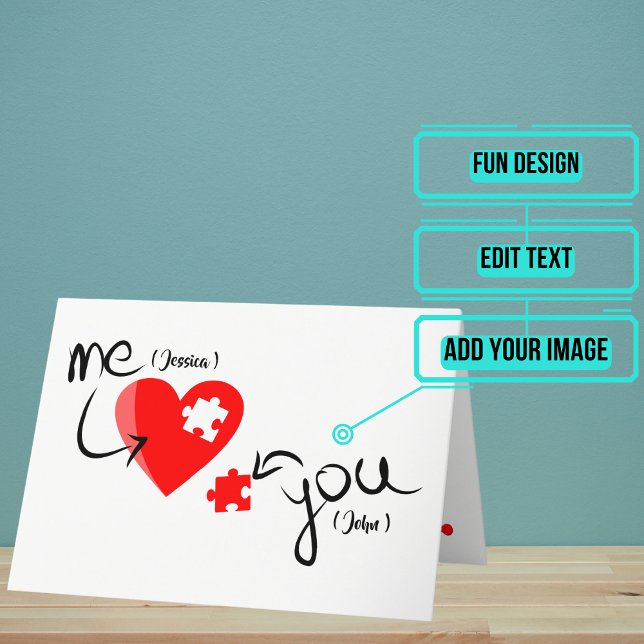 You Complete Me Sentimental Birthday Card (This lovely sentimental card is a touching metaphor for that special person in your life.)