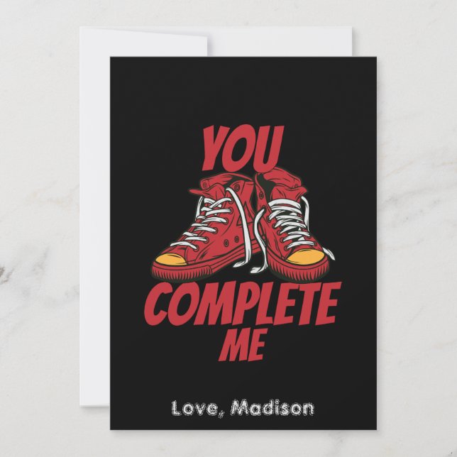You Complete Me Valentine Holiday Card (Front)