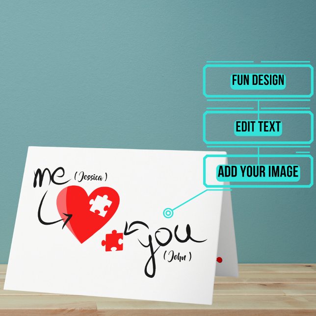 "You Complete Me" Valentines Day Card (Want to send your Valentine a card that is unique to only the two of you? This is the card for you!)