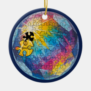 You complete the picture - Everybody belongs here Ceramic Tree Decoration