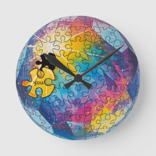 You complete the picture - Everybody belongs here  Round Clock