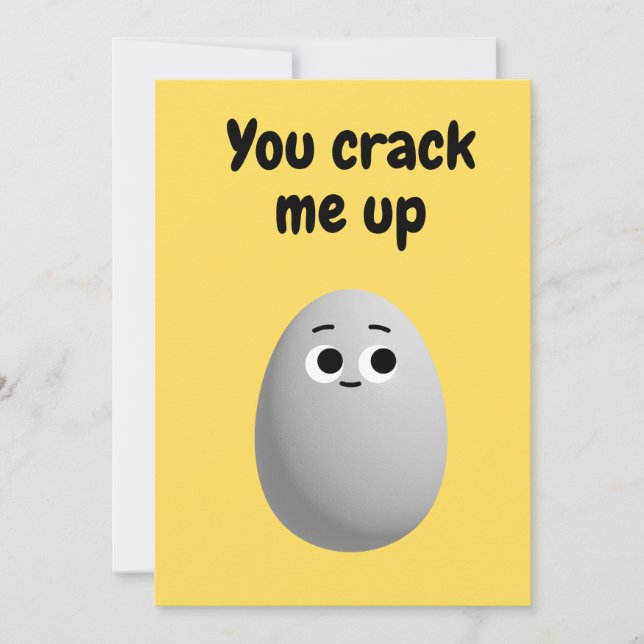 You crack me up cute egg, Silly Fun Easter Card  (Front)
