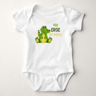 You Croc My World Crocodile Aligator Baby Romper Baby Bodysuit
