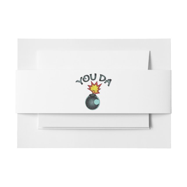 You Da Glitter Bomb Invitation Belly Band (Front Example)