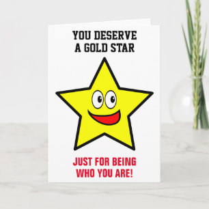 You Deserve A Gold Star Love and Appreciation Card