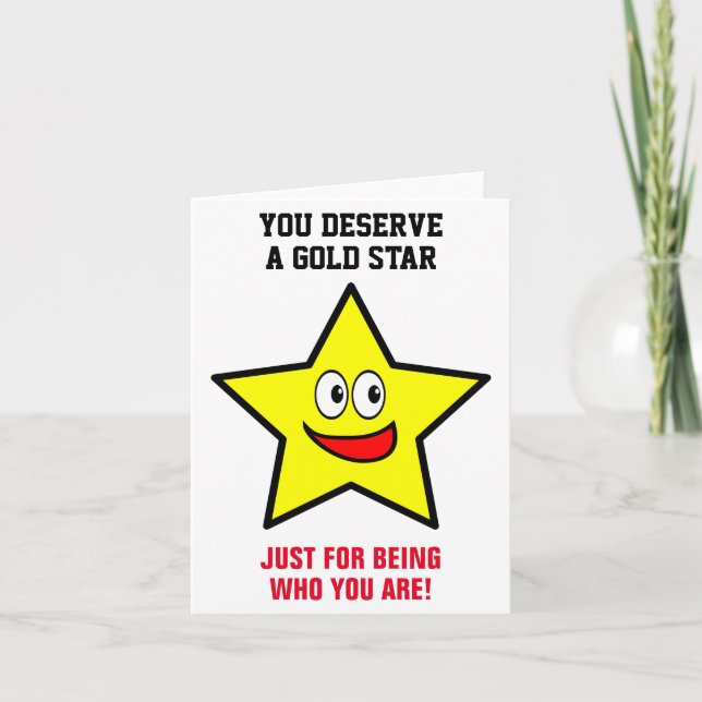 You Deserve A Gold Star Love and Appreciation Note Card (Front)