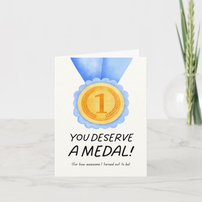 You Deserve a Medal Mum Card (Front)